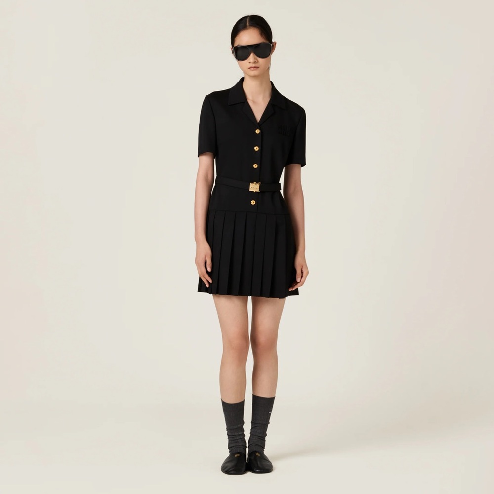 Miu Miu Grain de poudre wool mini-dress It36